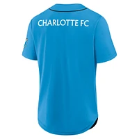 Maillot de baseball Fanatics bleu Charlotte FC Injury Time pour homme
