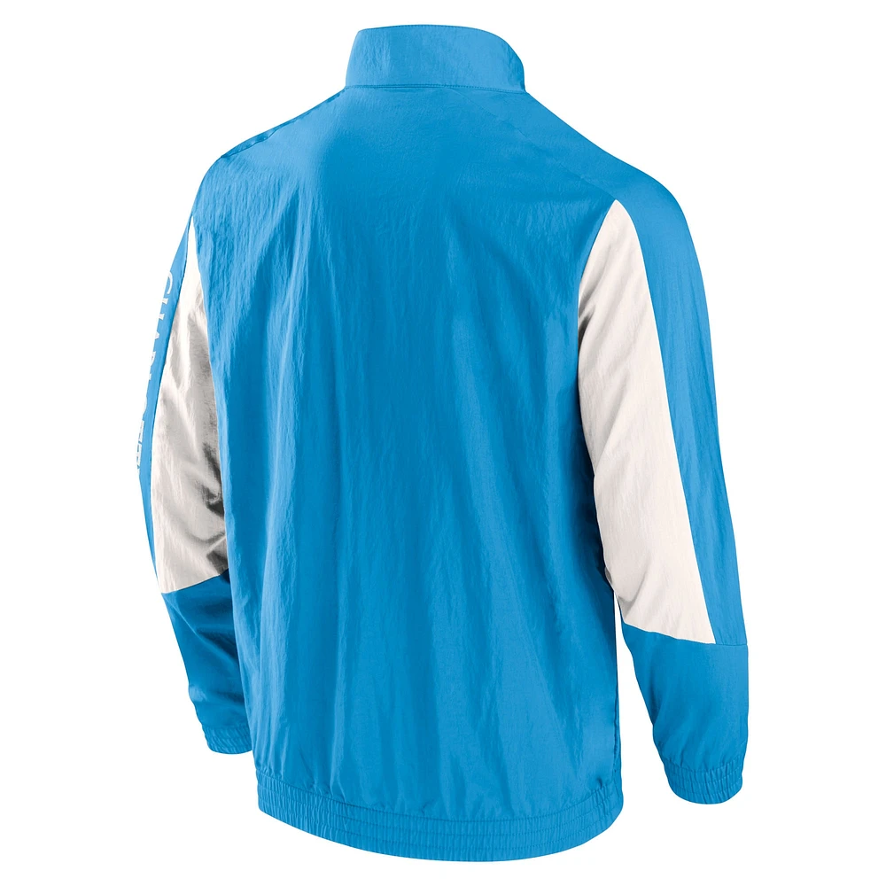 Veste de survêtement entièrement zippée Charlotte FC Net Goal Raglan bleue marque Fanatics pour hommes