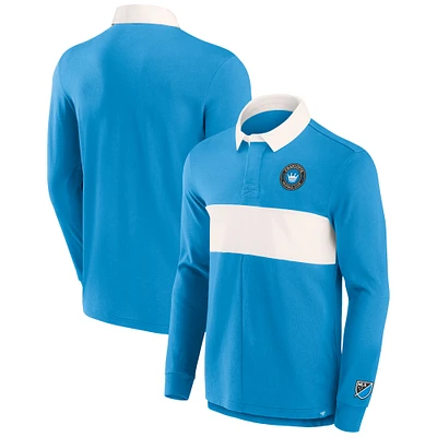 Men's Fanatics Blue Charlotte FC Penalty Kick Long Sleeve Polo