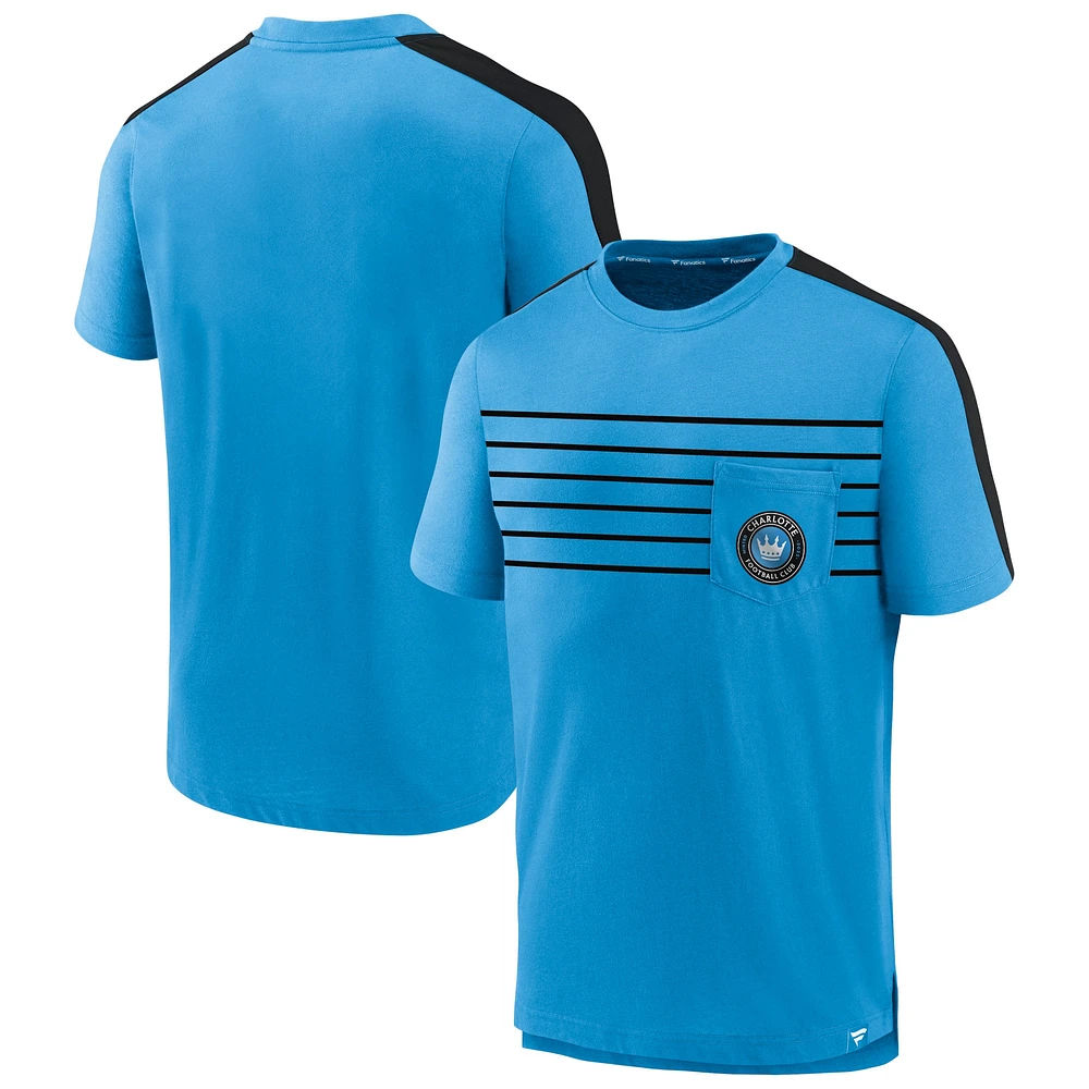 T-shirt à poche Fanatics Charlotte FC bleu pour hommes