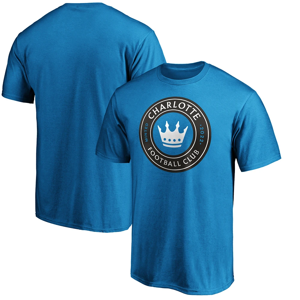 T-shirt bleu avec logo principal Fanatics Charlotte FC pour hommes