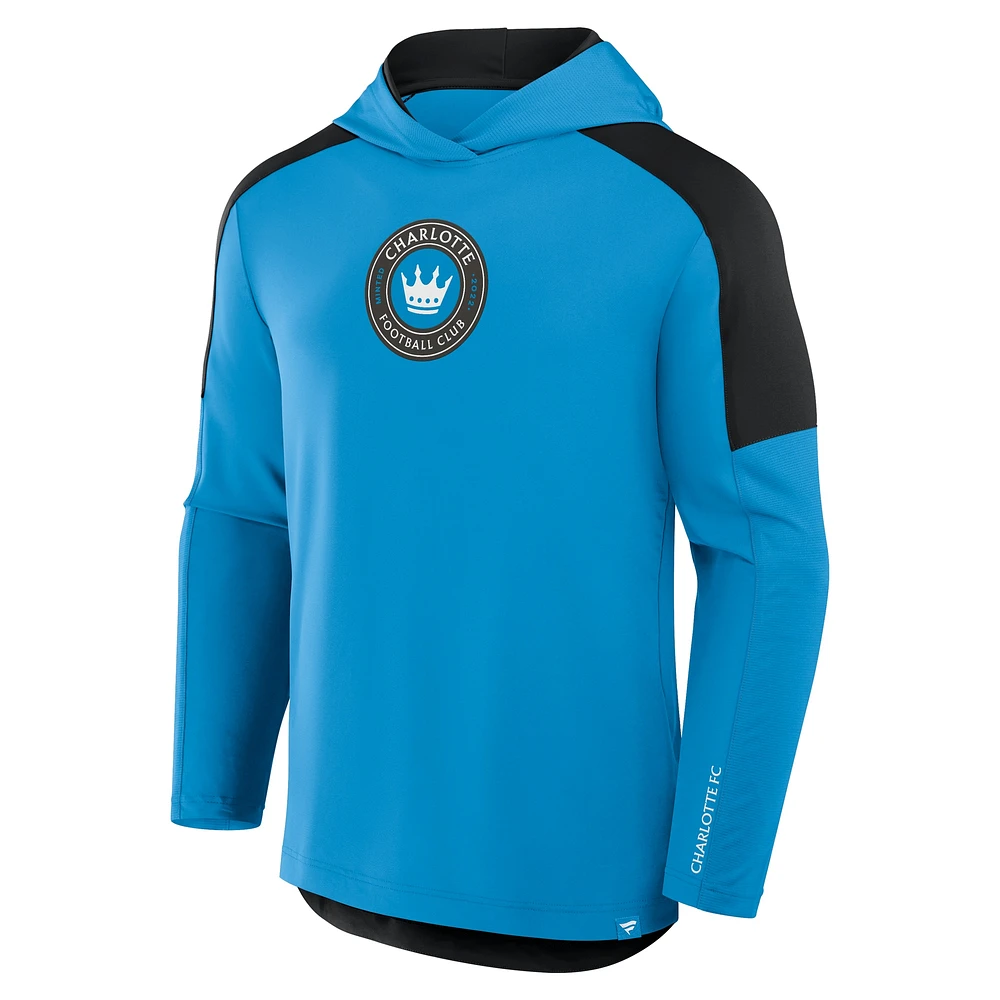 Men's Fanatics Blue Charlotte FC Red Card Transitional Pullover Hoodie