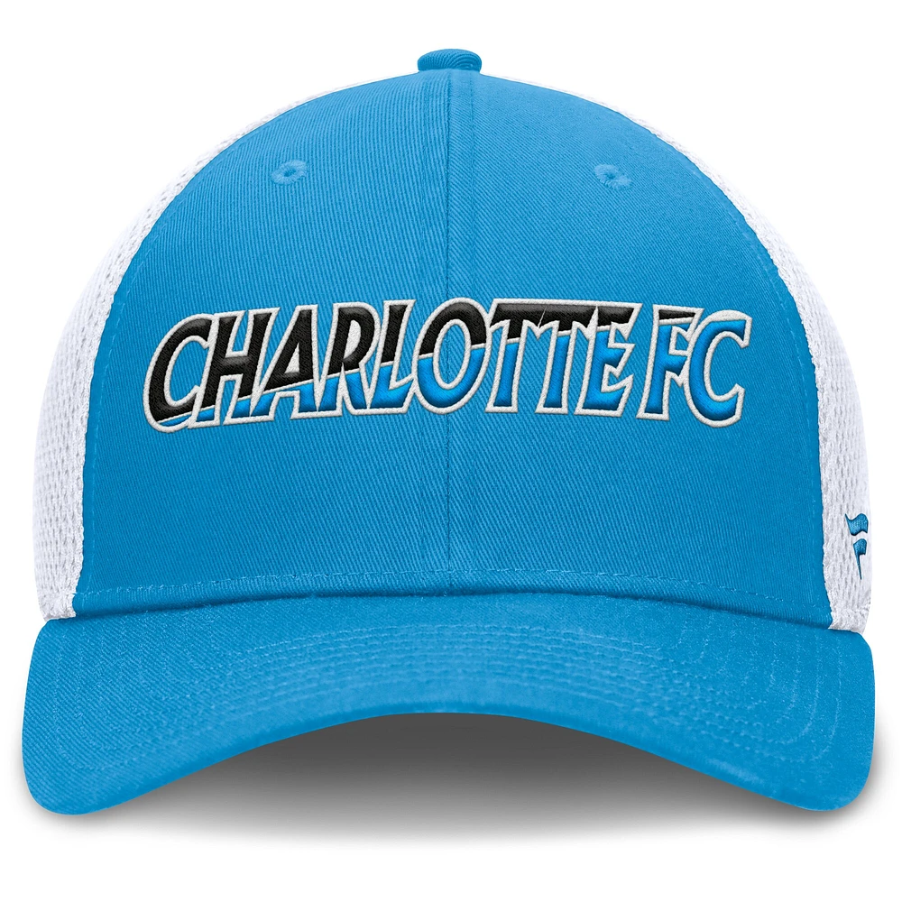 Casquette Fanatics bleue Charlotte FC Rocket Flex pour homme