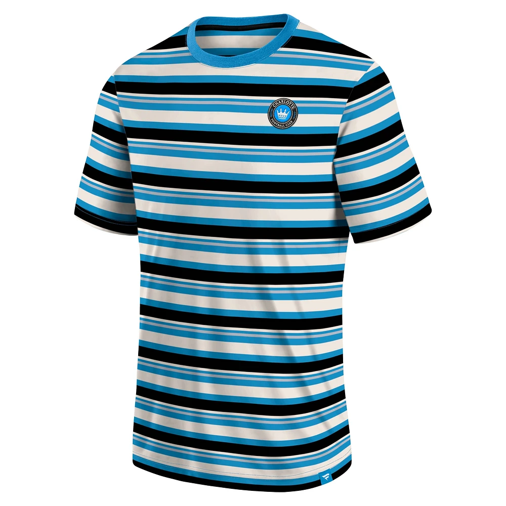 Men's Fanatics Blue Charlotte FC Shot Clock Stripe T-Shirt