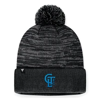 Bonnet en tricot à revers Low Key Fanatics Heather Charcoal Charlotte FC pour hommes avec pompon