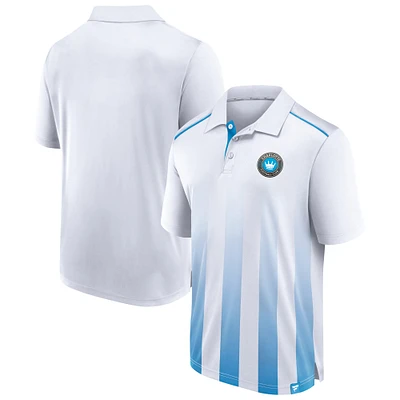 Polo fanatique blanc Charlotte FC Line Up Fade pour hommes