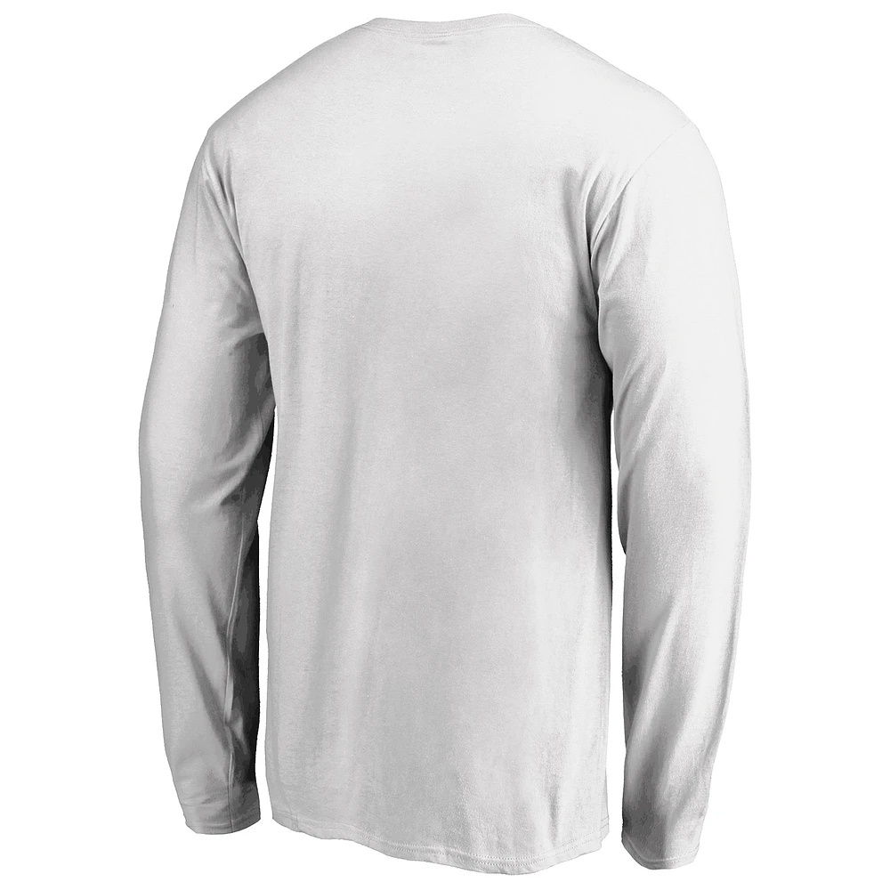 Men's Fanatics White Charlotte FC Primary Logo Long Sleeve T-Shirt