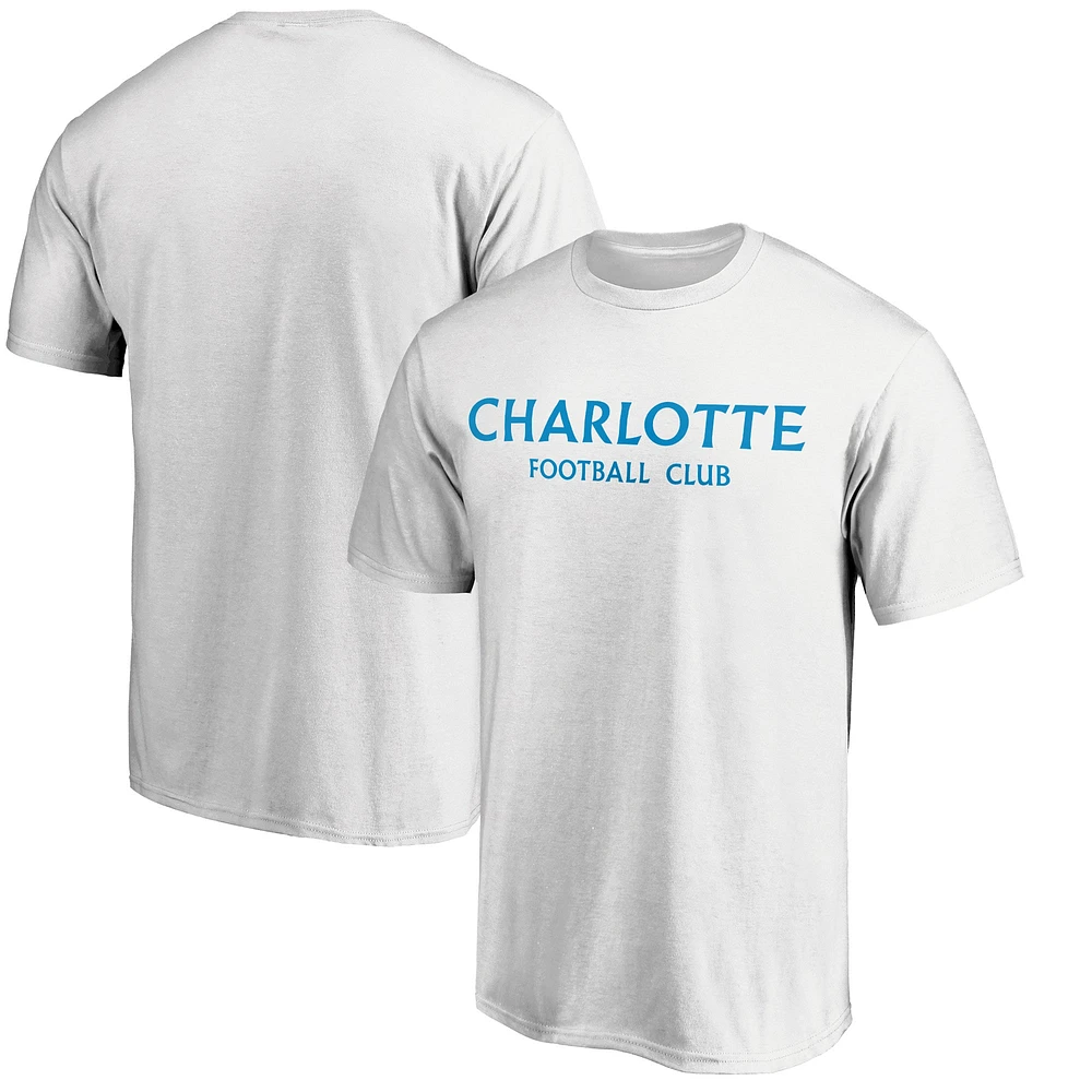 Men's Fanatics White Charlotte FC Wordmark T-Shirt