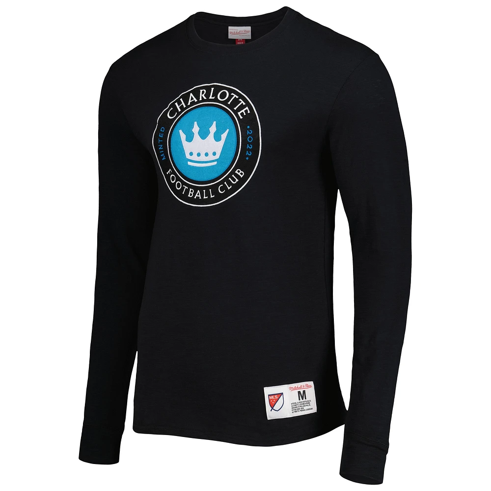 Men's Mitchell & Ness Black Charlotte FC Legendary Long Sleeve T-Shirt