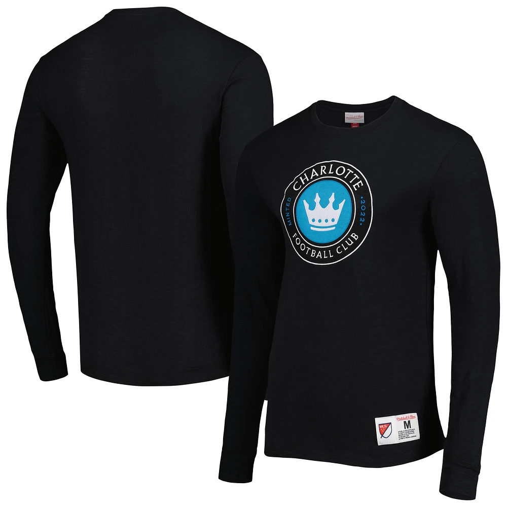 Men's Mitchell & Ness Black Charlotte FC Legendary Long Sleeve T-Shirt