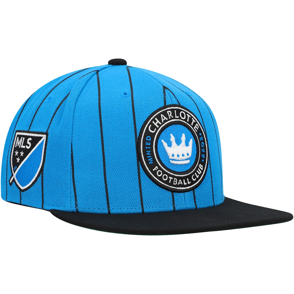 Men's Mitchell & Ness Light Blue Charlotte FC Team Pin Snapback Hat