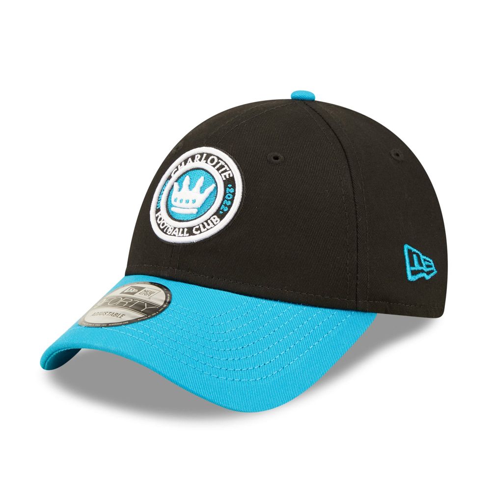 Men's New Era Black/Blue Charlotte FC Basic 9FORTY Adjustable Hat