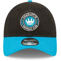 Men's New Era Black/Blue Charlotte FC Team 9TWENTY Adjustable Hat