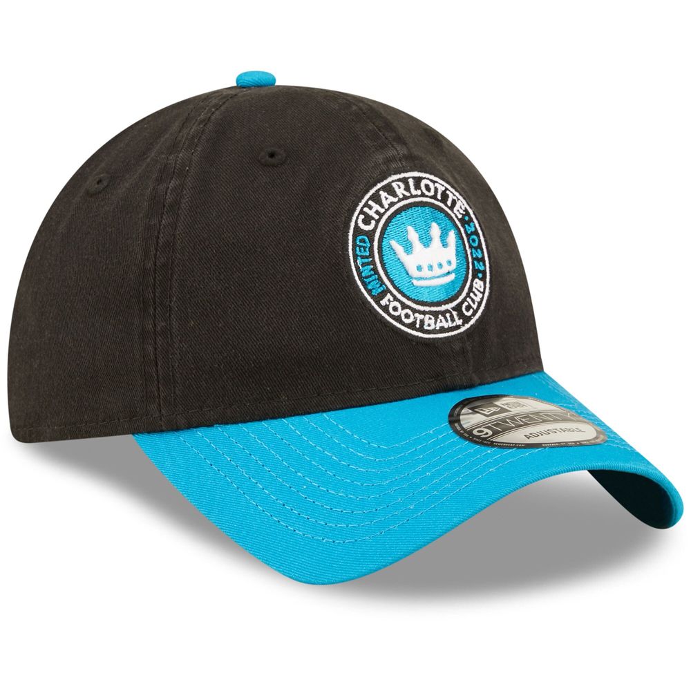 Men's New Era Black/Blue Charlotte FC Team 9TWENTY Adjustable Hat