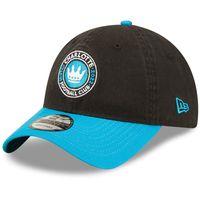 Men's New Era Black/Blue Charlotte FC Team 9TWENTY Adjustable Hat