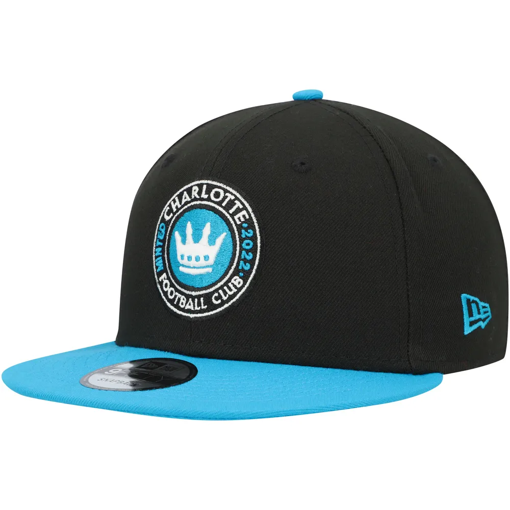 Men's New Era Black/Blue Charlotte FC Two-Tone 9FIFTY Snapback Hat