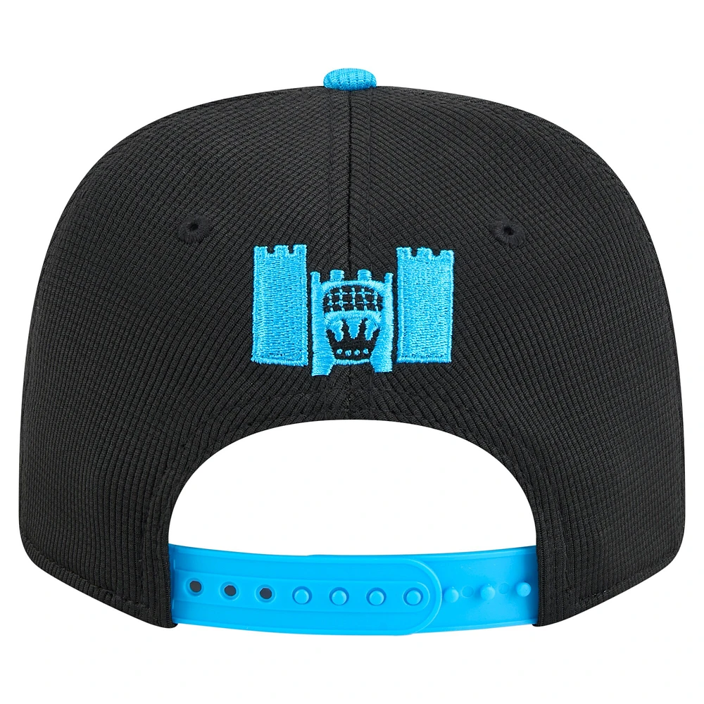 Casquette extensible à boutons-pression Charlotte FC 2025 noire New Era pour homme avec crochet 9SEVENTY
