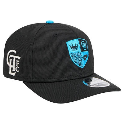 Casquette extensible à boutons-pression Charlotte FC 2025 noire New Era pour homme avec crochet 9SEVENTY
