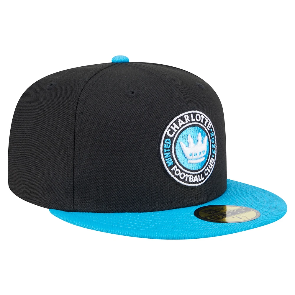 Men's New Era  Black Charlotte FC 2025 Kickoff 59FIFTY Fitted Hat