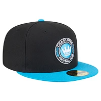 Men's New Era  Black Charlotte FC 2025 Kickoff 59FIFTY Fitted Hat