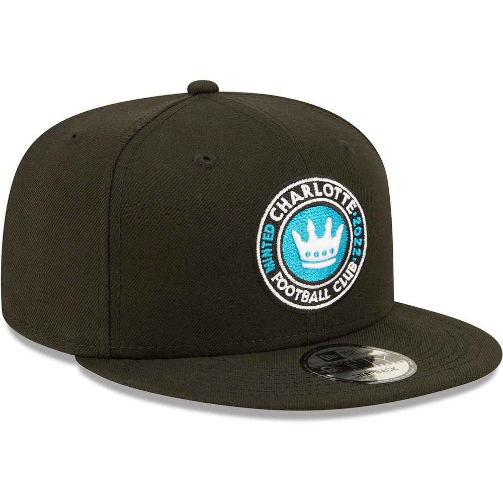 Men's New Era Black Charlotte FC Basic 9FIFTY Snapback Hat
