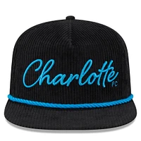 Casquette réglable en velours côtelé noir Charlotte FC pour homme New Era