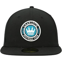 Men's New Era Black Charlotte FC Primary Logo 59FIFTY Fitted Hat