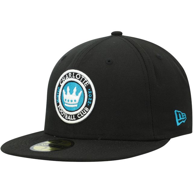 Casquette ajustée 59FIFTY noire avec logo principal Charlotte FC New Era pour homme