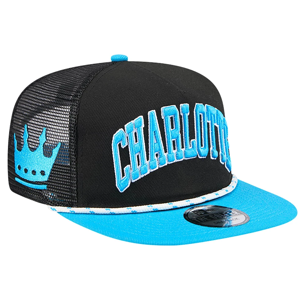 Casquette Snapback Charlotte FC Throwback Golfer New Era noire pour hommes