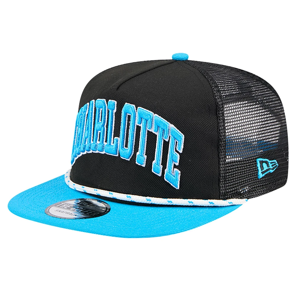 Casquette Snapback Charlotte FC Throwback Golfer New Era noire pour hommes