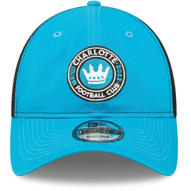 Casquette New Era Charlotte FC Team Trucker 9TWENTY Snapback pour homme, bleu/noir