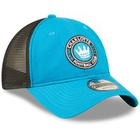 Men's New Era Blue/Black Charlotte FC Team Trucker 9TWENTY Snapback Hat