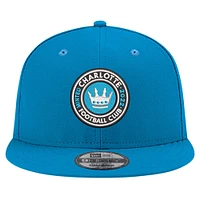 Casquette Snapback 9FIFTY Snapback New Era Charlotte FC 2024 Jersey Hook pour homme, bleue