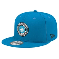 Casquette Snapback 9FIFTY Snapback New Era Charlotte FC 2024 Jersey Hook pour homme, bleue