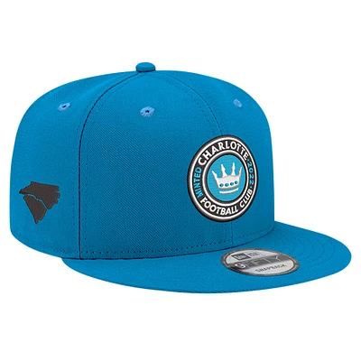 Men's New Era Blue Charlotte FC 2024 Jersey Hook 9FIFTY Snapback Hat