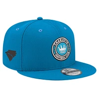 Casquette Snapback 9FIFTY Snapback New Era Charlotte FC 2024 Jersey Hook pour homme, bleue