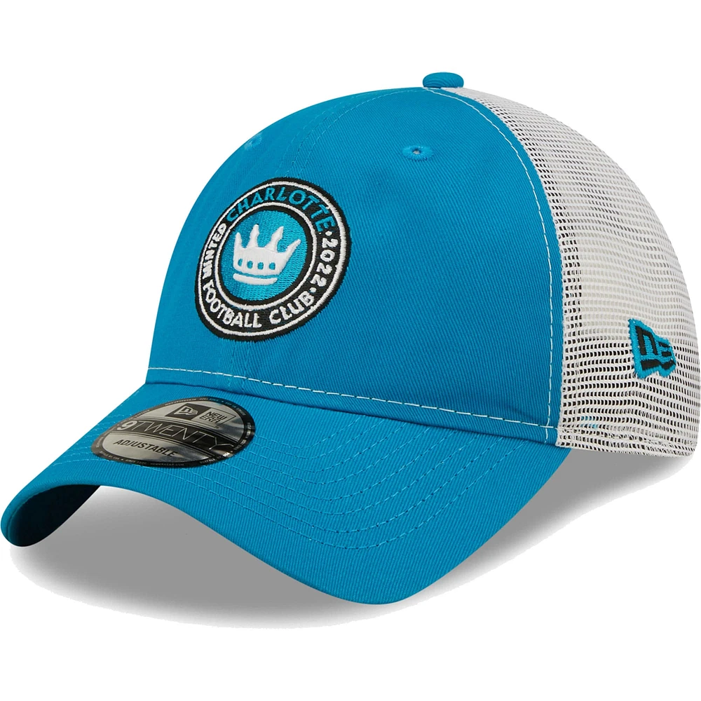 Casquette Snapback Charlotte FC Trucker 9TWENTY New Era bleue pour homme