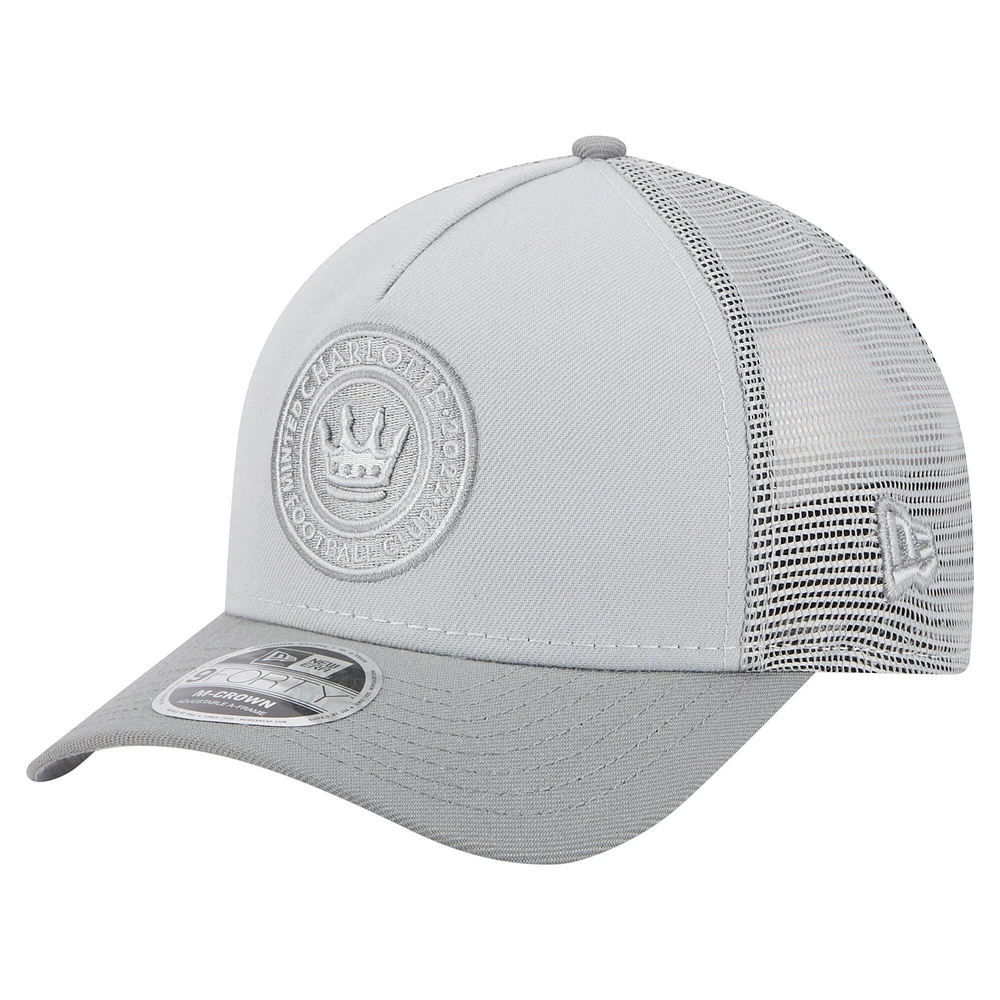 Casquette camionneur ajustable 9FORTY A-Frame grise Charlotte FC pour homme New Era