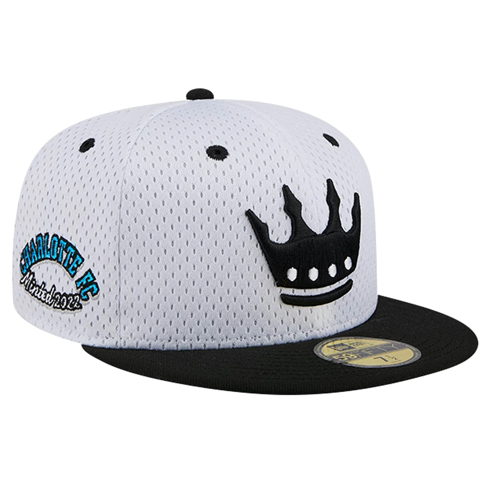 Casquette ajustée 59FIFTY Charlotte FC Throwback Mesh New Era pour homme, grise