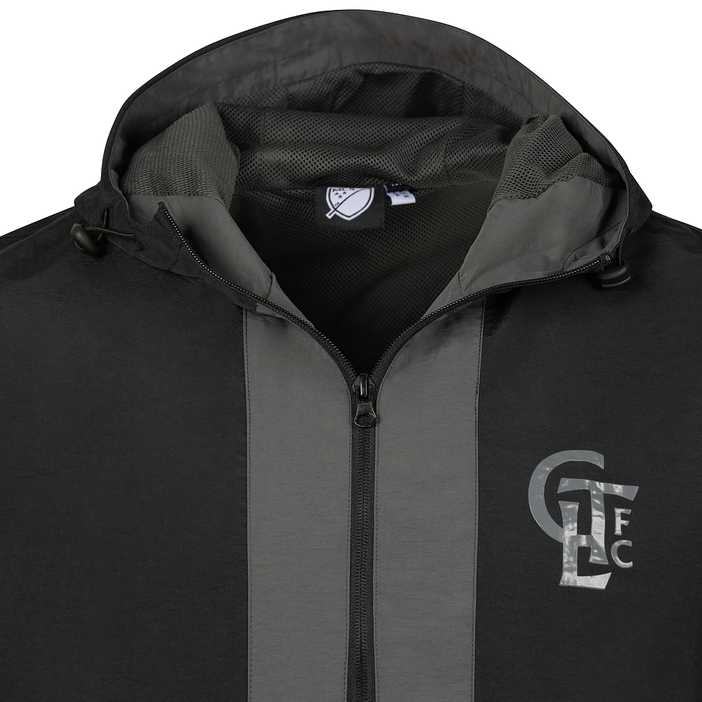 Men's Sport Design Sweden  Black Charlotte FC 2025 Jersey Hook Full-Zip Premium Anorak Hooded Jacket