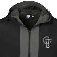 Men's Sport Design Sweden  Black Charlotte FC 2025 Jersey Hook Full-Zip Premium Anorak Hooded Jacket