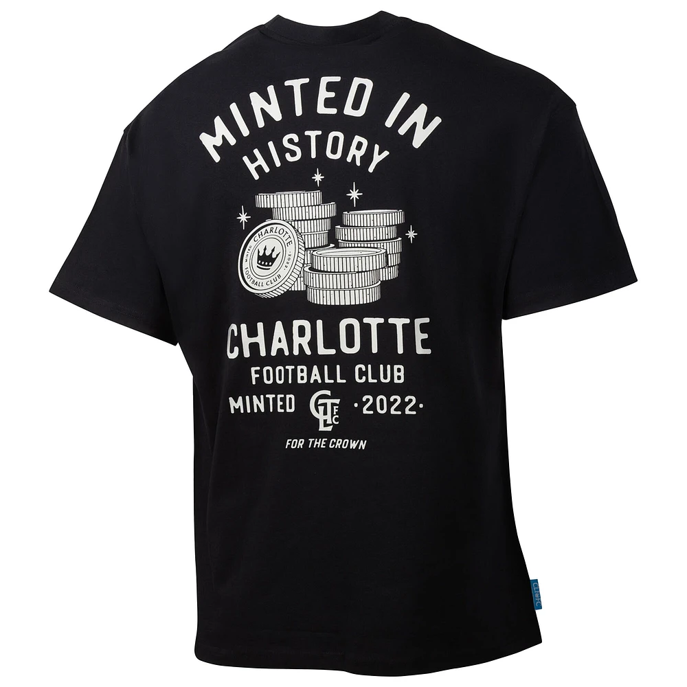 T-shirt surdimensionné noir Charlotte FC City Soul pour homme, motif sport suédois