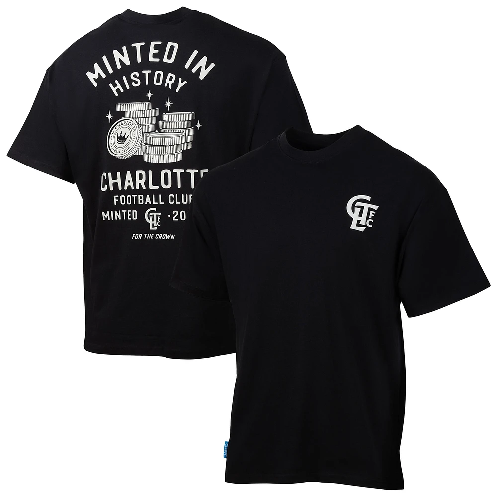 T-shirt surdimensionné noir Charlotte FC City Soul pour homme, motif sport suédois