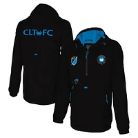 Veste à capuche noire quart de zip Stadium Essentials Charlotte FC Compete pour hommes