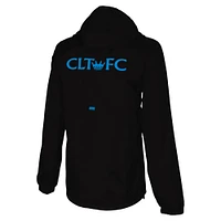 Veste à capuche noire quart de zip Stadium Essentials Charlotte FC Compete pour hommes