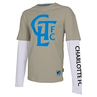 Men's Stadium Essentials Tan Charlotte FC Status Long Sleeve T-Shirt