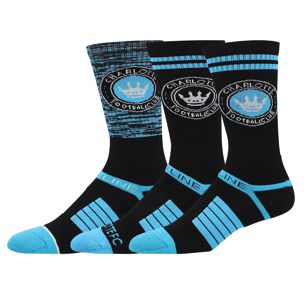 Men's Strideline Charlotte FC Premium 3-Pack Knit Crew Socks Set