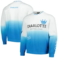 Men's The Wild Collective White/Blue Charlotte FC Ombre Pullover Sweatshirt