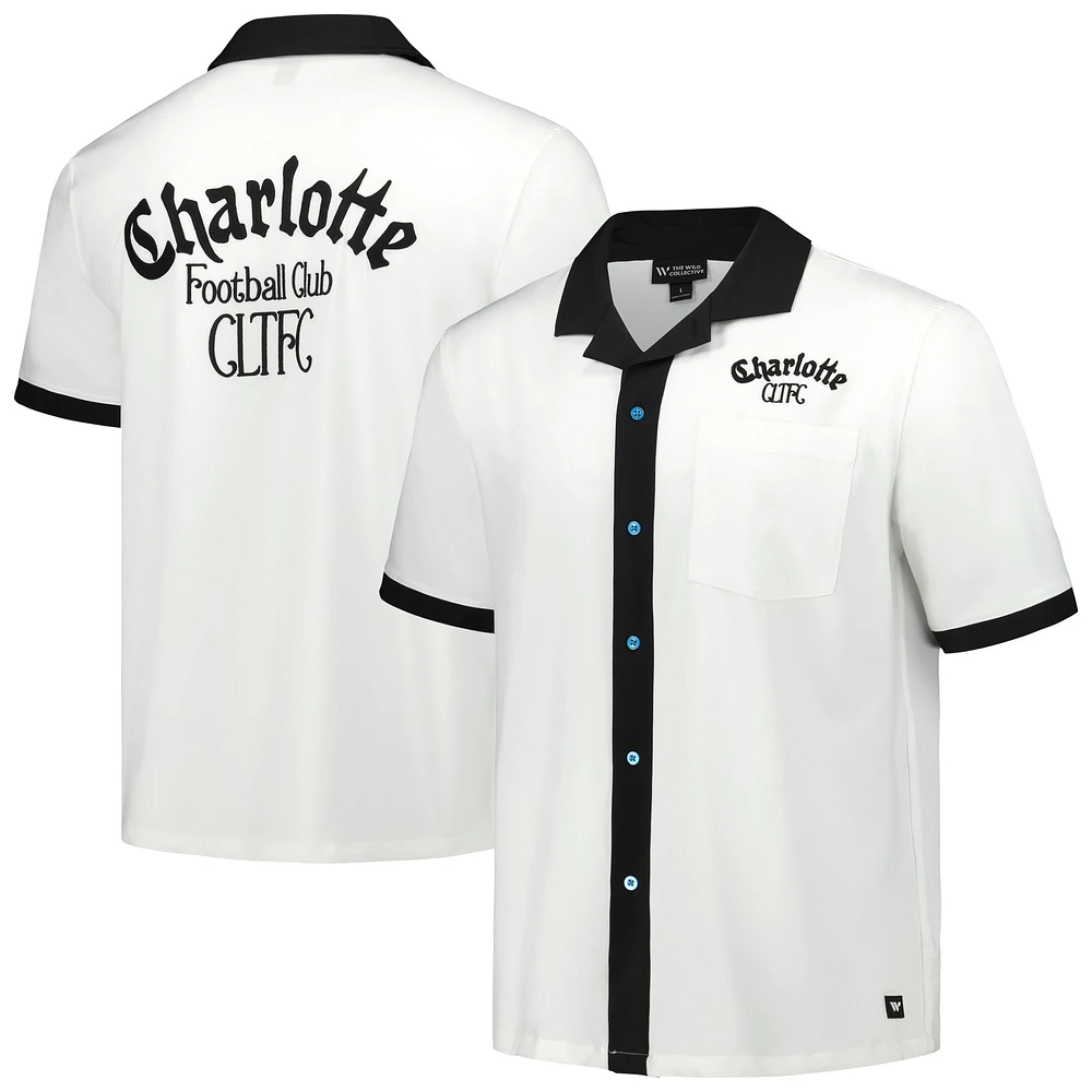 Chemise boutonnée blanche Charlotte FC Bowler The Wild Collective pour homme