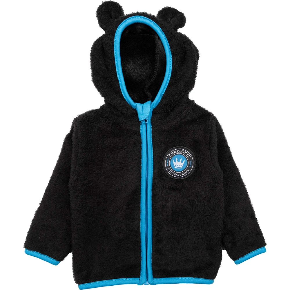 Toddler Sport Design Sweden  Black Charlotte FC Tie-Breaker Teddy Full-Zip Hoodie